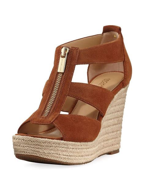 women michael kors wedge sandals|Michael Kors suede wedge sandals.